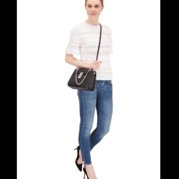 CHLOÉ Vanilla Ice Lace Knit T-Shirt S $1095 NWT - Picture 5 of 7